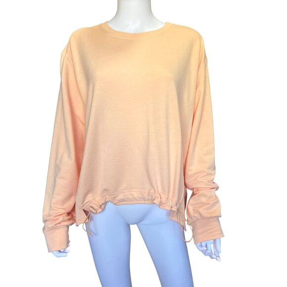 Thrive Société Peach Long-Sleeve Sweatshirt w/ Drawstring Hem Womens Size XL - Picture 1 of 7